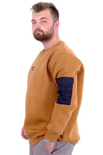 ModeXL Ανδρικό φούτερ - Mode XL, Plus Size, 3 κλωστές, ράστερ DIVISION U24548, Camel