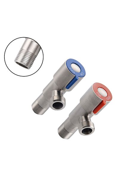 Choice Red 1pc Triangle Valve Toilet Water Stop Valve Water Heater Valve Stainless Steel For Bathrooms Kitc