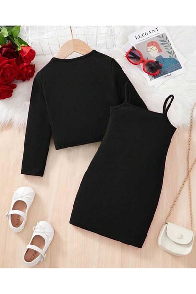 EFSACE Hary Cardigan Camisole Dress