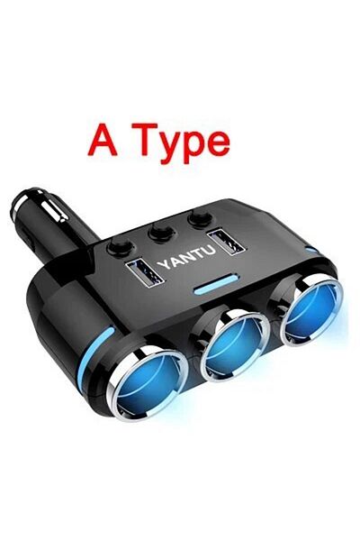Choice 12V-24V Car Cigarette Lighter Socket Splitter Plug LED USB Phone Charger Adapter Voltage Car Ciga...