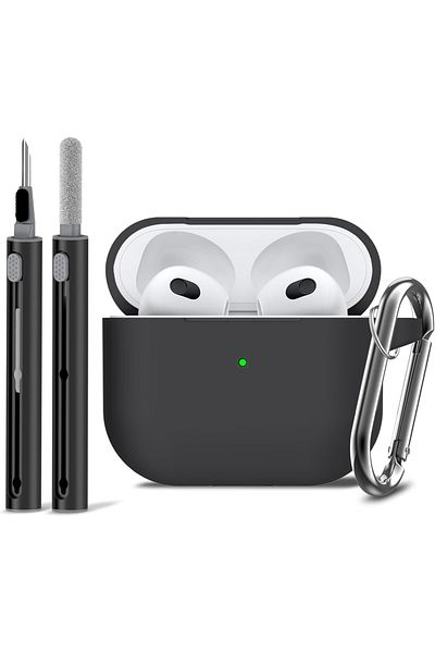 Choice Black Airpods 3rd Gen Case Cover With Cleaner Kit,soft Silicone Protective Case For Apple Airpods 3r