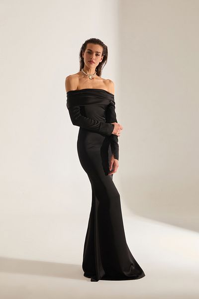 BETTY & SAM Clara Off Shoulder ΜΑΥΡΟ Φόρεμα Fishtail