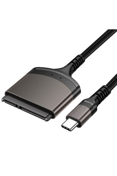 congdi محول من النوع C إلى Sata بطول 23 سم من USB 3.0 من النوع C إلى كابل محول Sata لمحرك الأقراص الصلبة SSD مقاس 2.5 بوصة