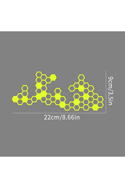 Choice ملصقات دراجة نارية 22 × 9 سم باللون الأصفر الفلوري على شكل قرص العسل ل...