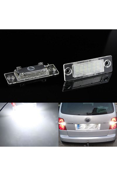 APMATAUTO قطعتان من مصابيح LED قطعتان من مصابيح Canbus 12 فولت 18 LED للوحة أرقام السيارة LED لسيارة Vw Transporter