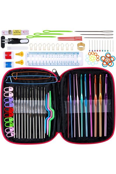 Choice 100pcs Knitting Set 122/100/22pcs Diy 22 Sizes Crochet Hooks Needles Stitches Knitting Craft Case Cr