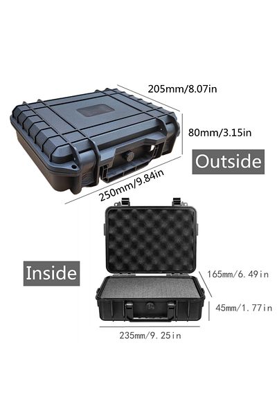 Choice 250x205x80mm Waterproof Tool Box Plastic Hard Carry Case Bag Tool Case Storage Box Safety Instrument