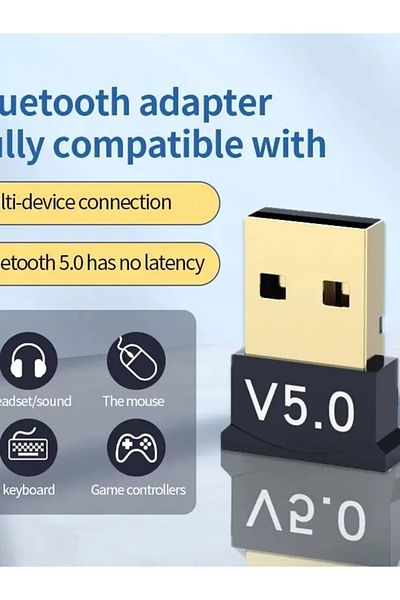 Choice Black Usb Bluetooth Audio Transmitter Receiver 5.0 Wireless Removable Home Computer Desktop Bluetoot