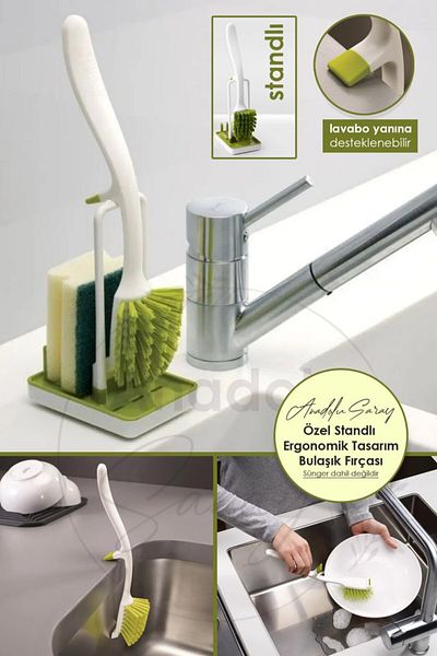 Anadolu Saray With Special Stand Ergonomic Design Dish Cleaning Brush Cleaning Brush Sponge Not Included