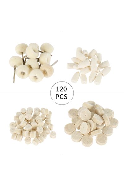 Choice 120pcs 120pcs Wool Felt Polishing Buffing Round Wheel Grinding Pad Shank For Dremel Rotary Tool Acce