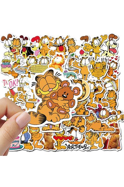 BANDAI Garfield-50pcs 50pcs Cartoon Garfield Sticker Creative Phone Case Skateboard Water Cup Diy Decoratio