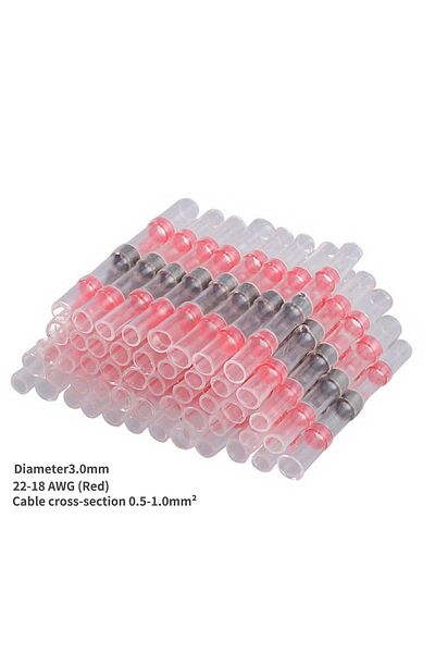 Choice 100pcs Red 100/500/1000pcs Waterproof Solder Seal Sleeve Splice Terminals Copper Heat Shrink Electri