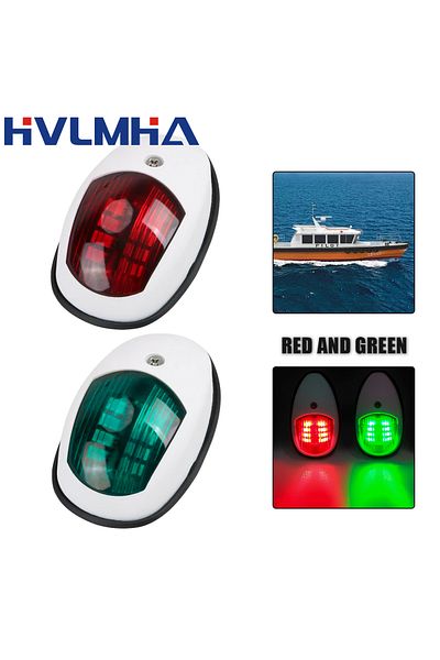 HVLMHA White 10-30v Led Navigation Light Signal Warning Waterproof Lamp Starboard Port Side Indicator For M