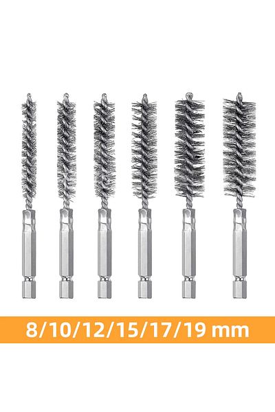 Choice 6 Pcs Set 6 Pcs 8-19mm Wire Tube Machinery Cleaning Brush Rust Cleaner Washing Polishing For Automot