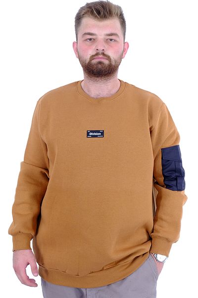 ModeXL Ανδρικό φούτερ - Mode XL, Plus Size, 3 κλωστές, ράστερ DIVISION U24548, Camel
