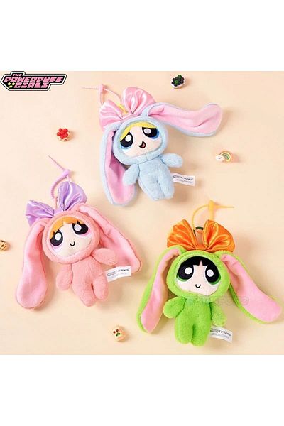 Choice 12cm Stuffed Animal Powerpuff Girls Cartoon Cute Dress Up Bunny Rabbit Plush Toy Pendant Bow Tie ...