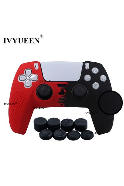 Choice Red Black Ivyueen Anti-slip Protective Skin For Playstation 5 Ps5 Controller Silicone Case & 8 Thumb