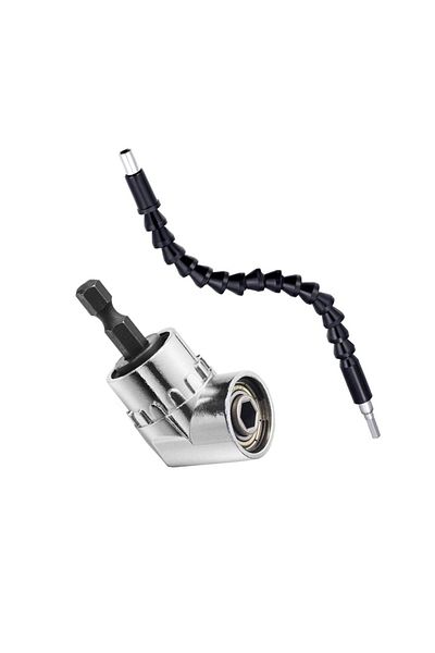 Choice Angle Adapter Set 105 Degree 1/4 Inch Right Angle Drill Adapter And Flexible Drill Bit Extension For