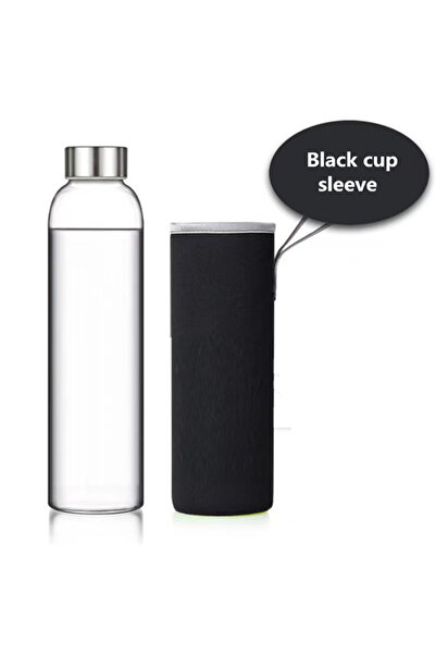 Choice زجاجة مياه زجاجية محمولة مقاومة للكسر للسيارة بسعة 550 مل باللون الأسو...