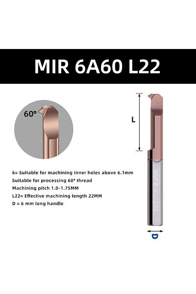 kakarot Mir 6 A60 L22 Mir Boring Cutter For Threading Coated Carbide Mini Internal Lathe Turing Tool
