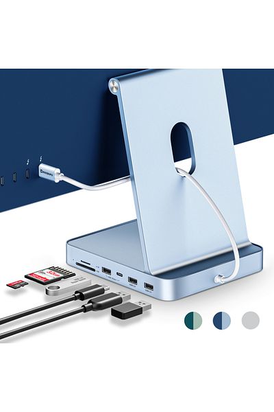 Choice موزع USB C من Minisopuru باللون الأزرق لجهاز Imac مقاس 24 بوصة 2021/2023/2024 يدعم M.2 Nvme Ssd ملحقات Imac مع