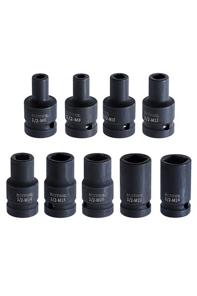 Choice 9pcs Tap Socket Set M6-M24 Alloy Steel Machine Tap Holder 1/2'' Square Interface Quick Change Thr...