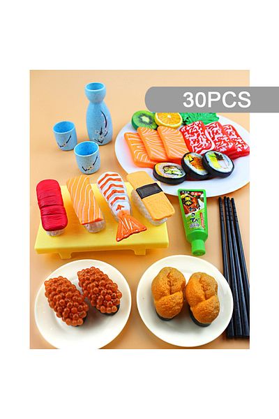 Choice 30pcs Set Kids Kitchen Simulation Food Pretend Play Sushi Barbecue Chinese And Western Breakfast Ste