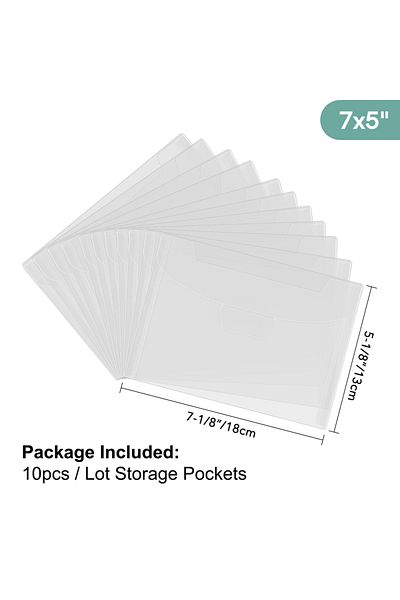 Choice 10pcs Various sizes Clear Stamp & Die Storage Bag Resealable Plastic Envelopes Pockets for Cuttin...