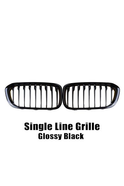 Choice Single-glossy Black Xvip 1 Pair Front Grilles For Bmw 1 Series F20 F21 2012-2019 Gloss Black Kidney