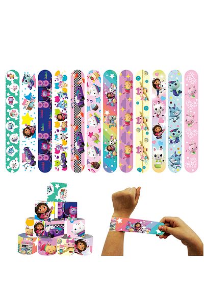 Disney 24pcs Gabby Dollhouse Slap Bracelets Cats Party Favors Birthday Party Gifts Baby Shower Decorations