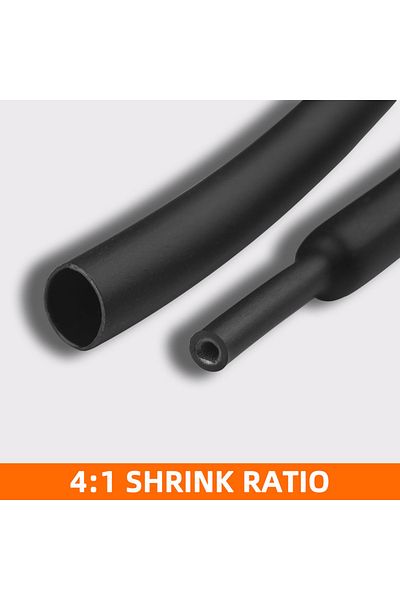 Choice 73pcs In One Box Wire Heat Shrink Tubing Kit -4:1 Ratio Adhesive Lined Black Waterproof Industrial 3