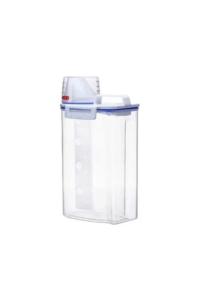 Choice Xl 2l 【hot Sales】1pc Rice And Grains Food Storage Canister With Measuring Cup, Kitchen Moisture-proo