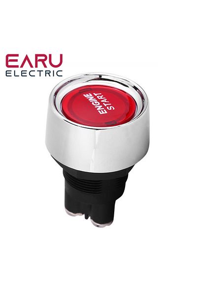 Choice Red 1pc Car Engine Start Ignition Switch 12v 50a 3 Pin Spst Momentary Keyless Push Button Starter Sw