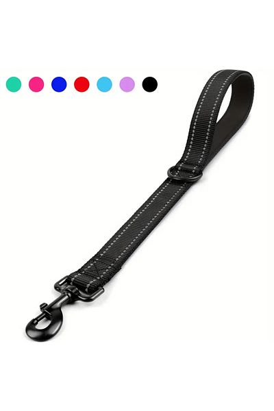 Choice S Black Taglory Short Dog Leash, Traffic Padded Handle, Heavy Duty Short Nylon Dog Lead For Training