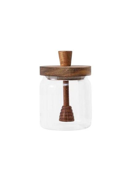 Choice Honey-jar Honey Jar High Borosilicate Glass Sealed Tank With Wooden Lid Mixing Rod Wood Dip Sticks T