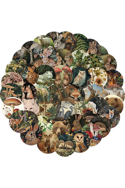 Choice 50pcs 50pcs Retro Cartoon Zoo Wild Animals Stickers For Toy Diy Phone Luggage Skateboard Laptop Kawa