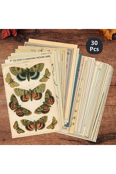 Choice 30pcs Postcard 30pcs Retro Ancient Forest Animals Plants Specimen Postcard Vintage Writable Greeting