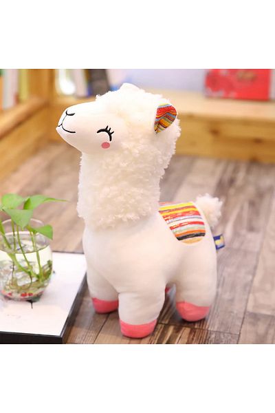 Choice 25cm White 25cm Smile Alpaca Llama Plush Animals Toy Cute Stuffed Doll Household Throw Pillows Home