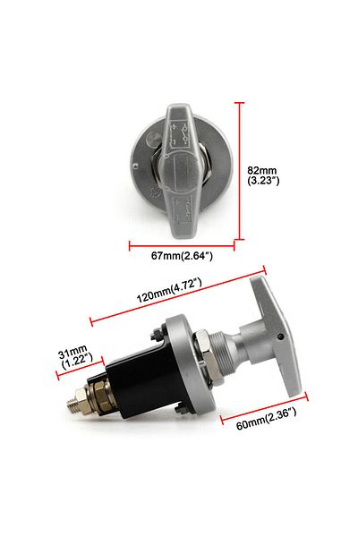 switchdoctor 12-24V 1500 Amp Heavy Duty Battery Kill Switch with Rush Keep It Clean Muscle Car Battery Isolato...