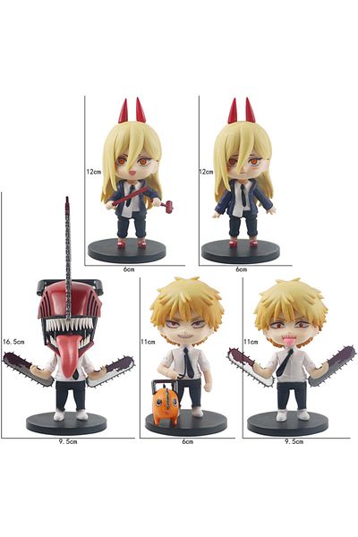 Choice 6pcs/set Anime Chainsaw Man Action Figurines Q Version Denji Power Figure PVC Model Doll Collecti...