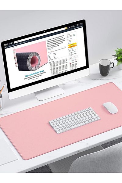 Choice 90x40 cm Pink Computer Laptop Mouse Pad Office Women Large Pink Minimalist Desk Mat Girls Xxl 3MM Ga