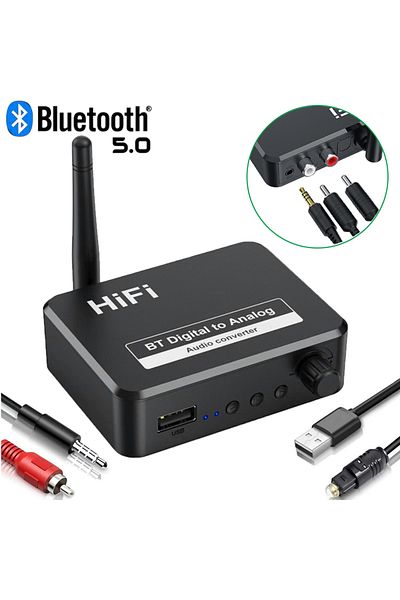 Choice محول محول رقمي إلى تناظري DAC للصوت الرقمي SPDIF Toslink إلى 3.5 مم 3.5 AUX Jack...