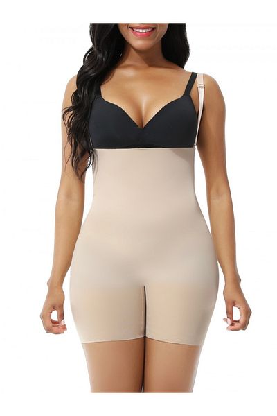MİSTİRİK Pagliye Model Detachable Strap Laser Cut Shorts Corset Skin Color