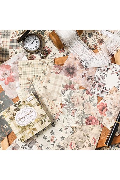 Choice Micha Vintage Pattern Material Paper, Bound Into A Book, Easy To Tear And Use, Can Be Used For Writi