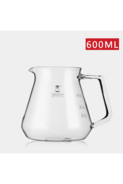 Choice إبريق قهوة زجاجي من تايم مور سعة 600 مل، مزود بشاشة عرض لمستوى الماء.