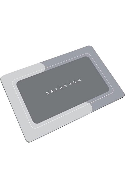 Neva Super Absorbent Bath Mat with Non-Slip Base Ablution Mat Square Gray(40*60)