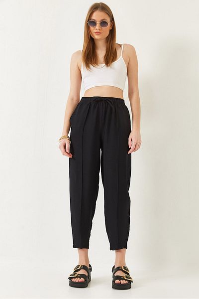 Bianco Lucci Women's Linen Baggy Trousers 80017 60271040