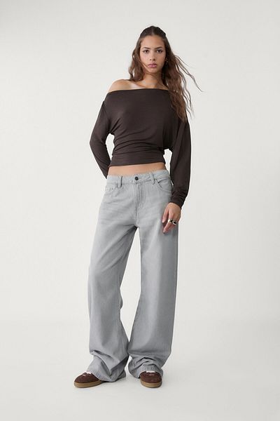 Stradivarius Asymmetrical neckline top