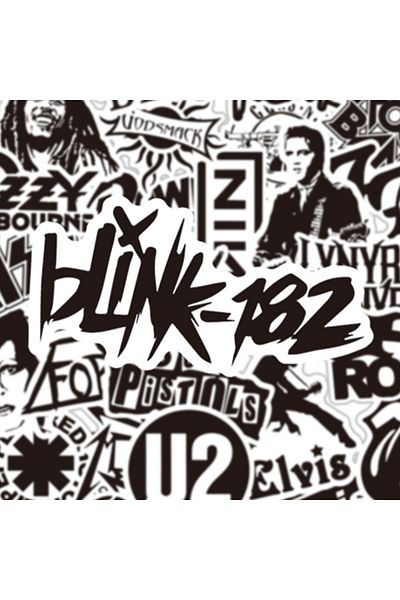Choice 50PCS Fashion Cartoon Cool Skateboard Black and White Rock Graffiti Cup Computer DIY Waterproof P...