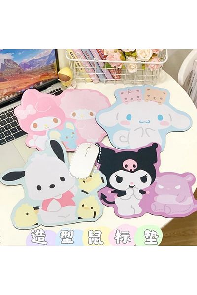 Choice Kawaii Sanrio Kuromi Cinnamoroll Mouse Pads Computer Cute Irregular Melody Anti-Slip Desk Pad Com...